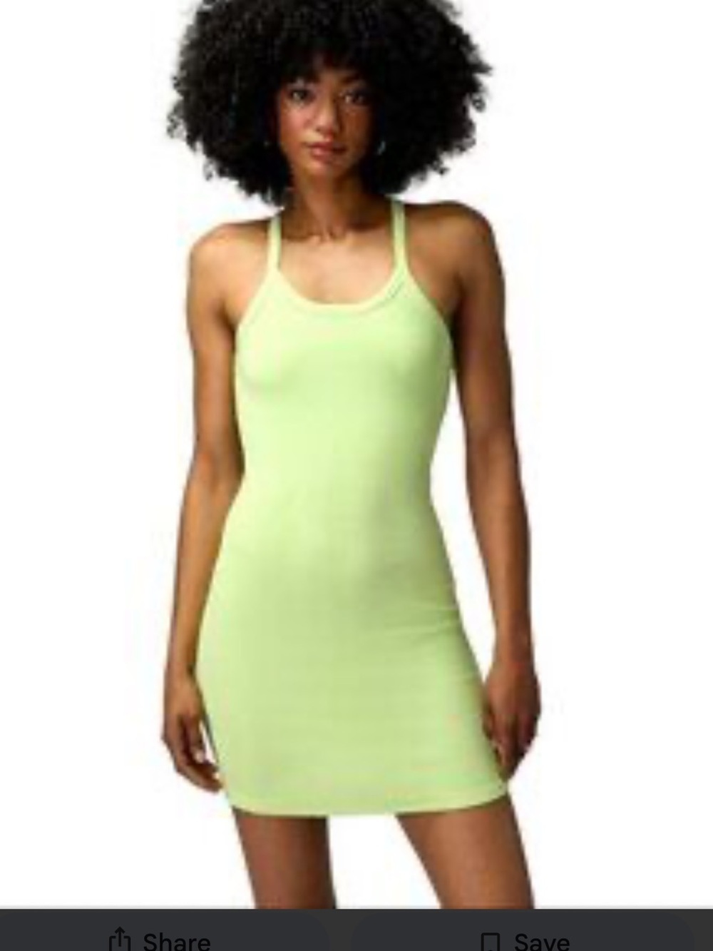 Spiritual Gangster Remi Rib Dress Lime Green Racerback Bodycon Mini Dress NWT S
